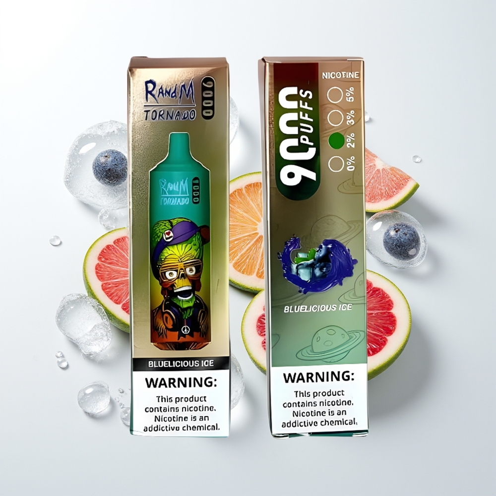 RandM Fumot Tornado 9000 Pūšas Vienreizējās Lietošanas Vape Zilais Ledus Gaumīgs