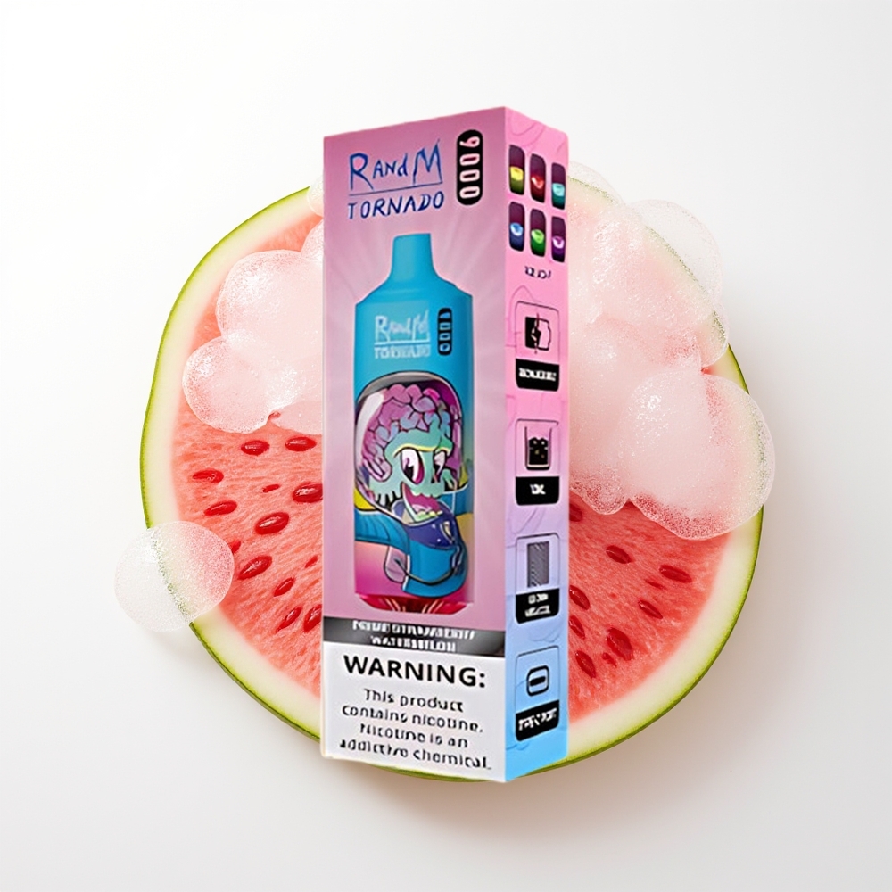 RandM Fumot Tornado 9000 Pūšu Zemeņu Arbūzu Vienreizējās Lietošanas Vape