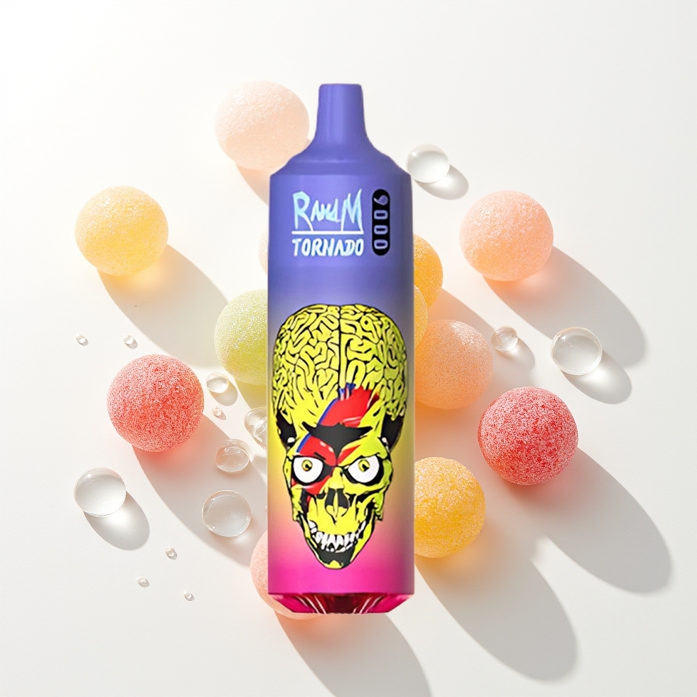 RandM Fumot Tornado 9000 Puffu Vienreizējās Lietošanas Vape Skittles (850 mAh Uzlādējams, 18 mL E-šķidrums, Mesh Spole, RGB Displejs, 54 Garšas)