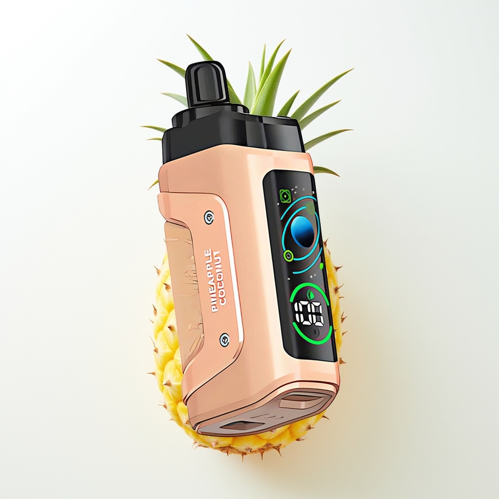 Razz Bar 45000 Pūšu Izmetamais Veips Ananāsu Kokosriekstu 1.0 Ohm Sietspole 650 Mah Type-C Uzlādējams 20 mg/ml Nikotīns