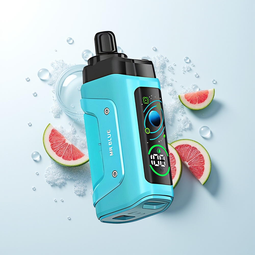 Razz Bar 45000 Pūšu Vienreizējās Lietošanas Vape Zilais Mr Mesh Coil Adjustable Airflow Type-C