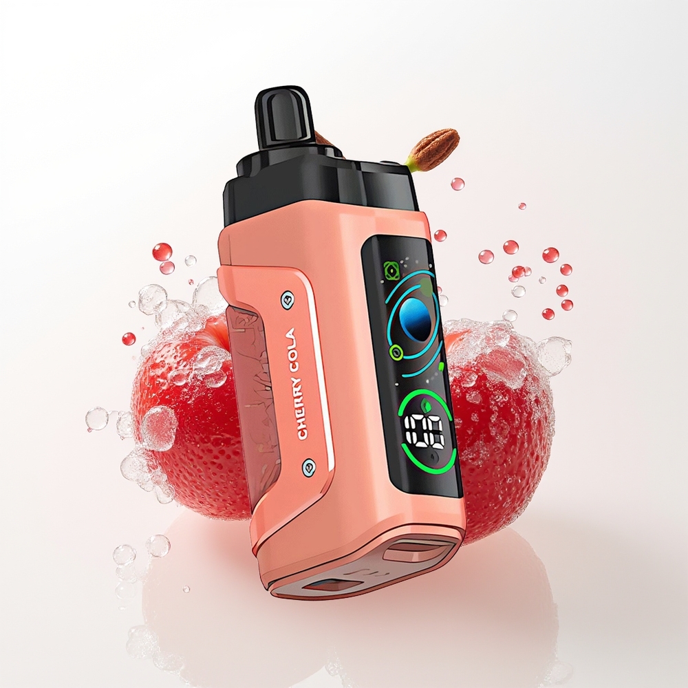 Razz Bar 45000 Pūšu Vienreizējās Lietošanas Vape Ķiršu Kola 1.0 Ohm Mesh Coil Adjustable Airflow 650 Mah Type-C 20 mg/ml