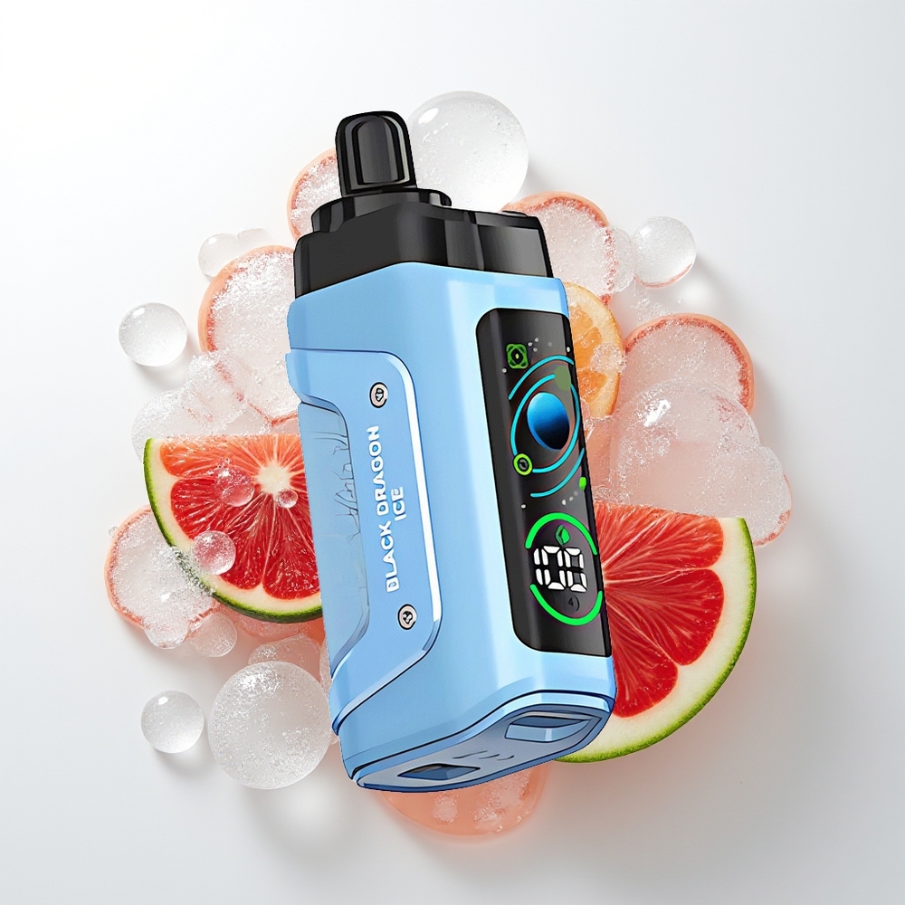Razz Bar 45000 Puffs Vienreizējās Lietošanas Vape Melnais Pūķa Ledus