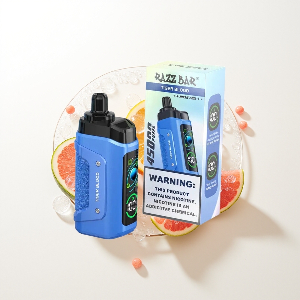 Razz Bar 45000 Puffs Vienreizējās Lietošanas Vape Tīģera Asinis