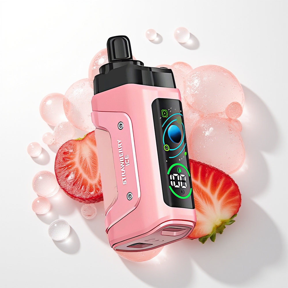 Razz Bar 45000 Puffs Vienreizējās Lietošanas Vape Zemeņu Ledus ar 1.0 Ohm Mesh Coil un Adjustable Airflow