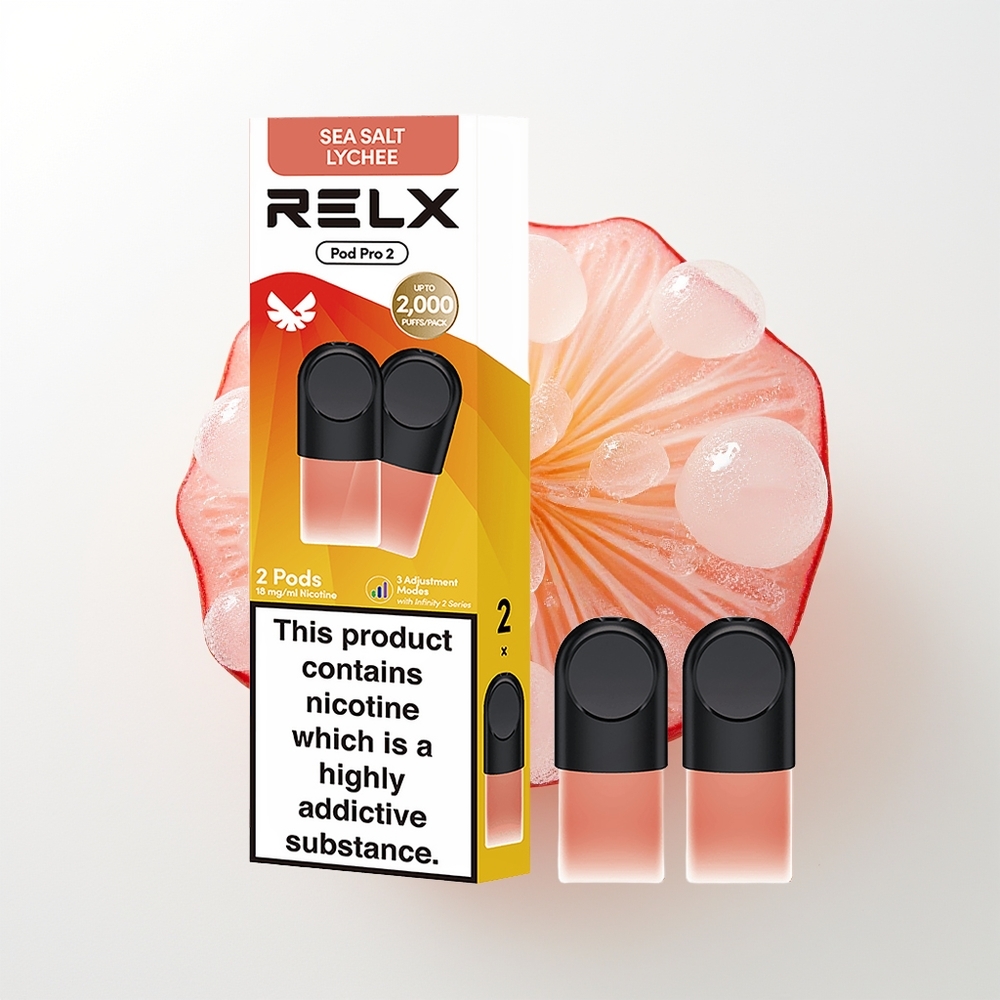 RELX Pod Pro 2 600 Pūfas Jūras Sāls Liči 1.9ml 3 Režīmi (Eco Smooth Boost)