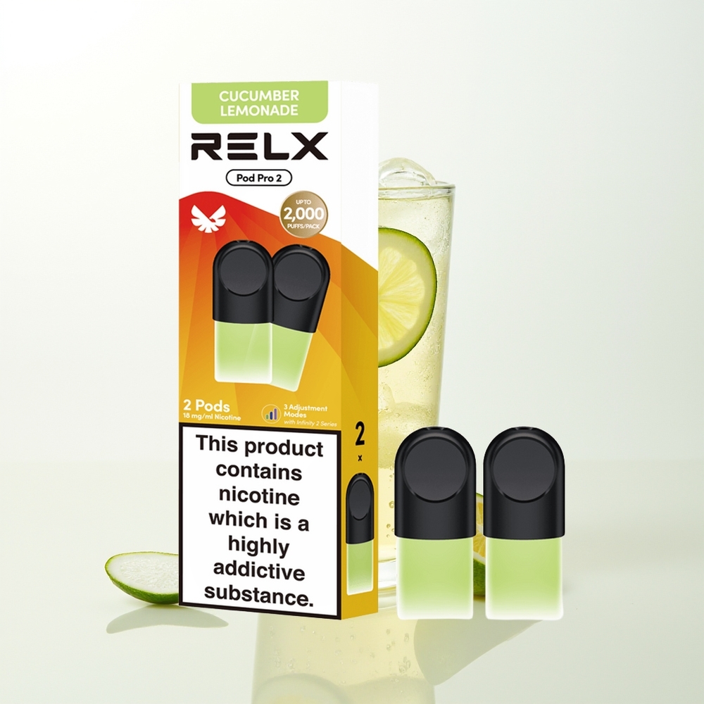 RELX Pod Pro 2 600 Pūtiens Dzēriens-Gurķu Limonāde 1.9ml 3 Režīmi