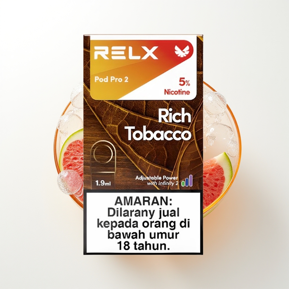 RELX Pod Pro 2 600 Pūšu Bagātīgā Tobaka 1.9ml 2/3 Podu Iepakojums 5.5W/6.5W/8W
