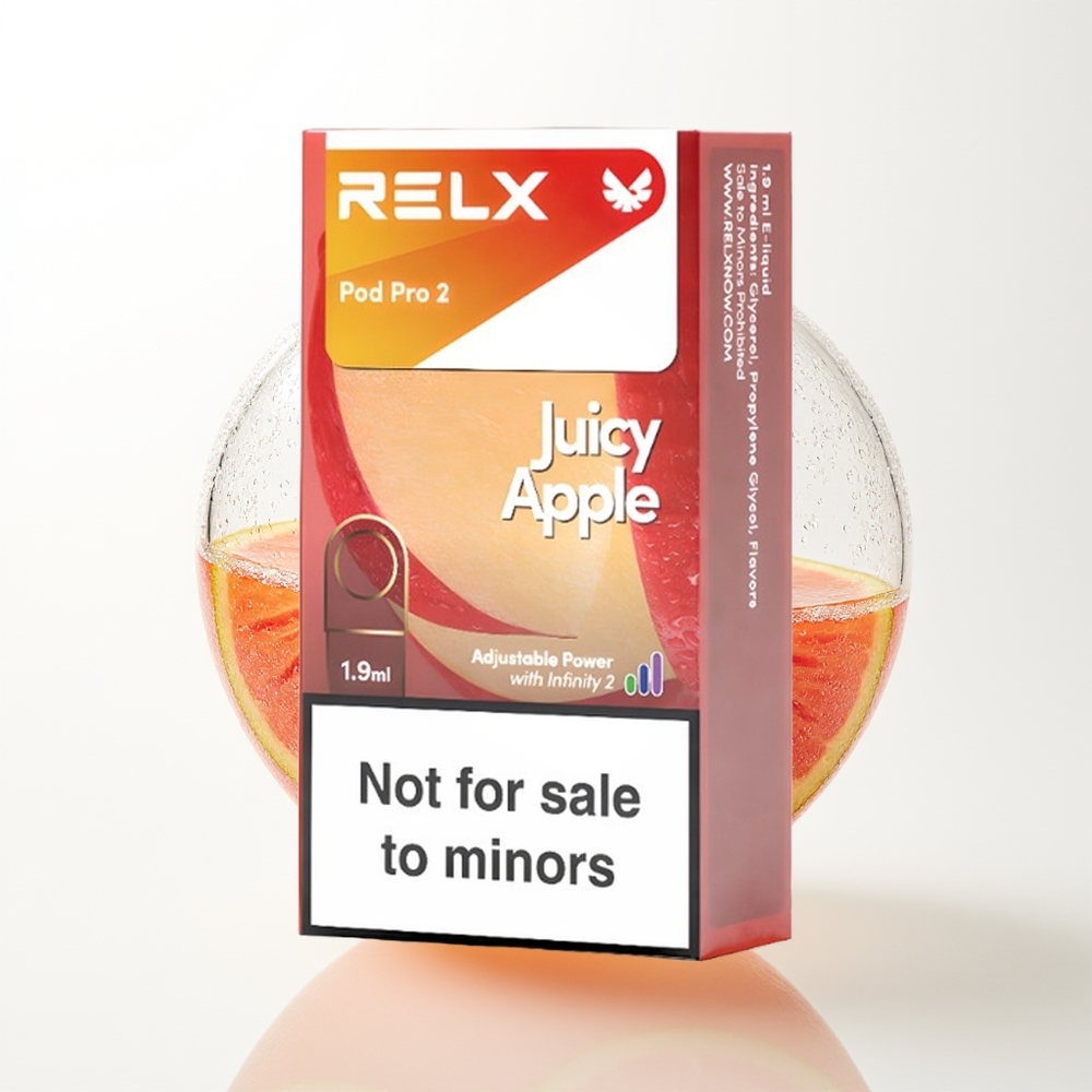 RELX Pod Pro 2 600 Pūšu Sulušais Ābols 1.9ml 3 Režīmi