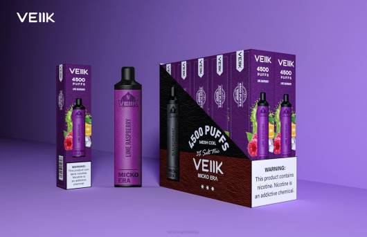 VEIIK Micko Era 4500 vienreizējās lietošanas 30 mg VEIIK Moos Pod 2R8N10 laima aveņu