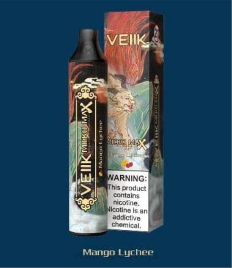 VEIIK Micko MAX vienreizējās lietošanas vape 1500 uzpūtienu VEIIK Vape Riga 2R8N42 mango ličī