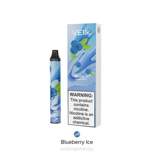 VEIIK Micko Pie vienreizējās lietošanas vape 600 uzpūtienus VEIIK Micko Q Latvija 2R8N24 melleņu ledus