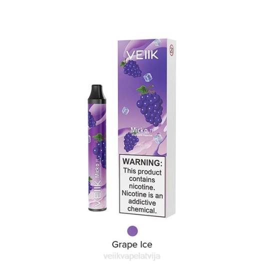VEIIK Micko Pie vienreizējās lietošanas vape 600 uzpūtienus VEIIK Vape Review 2R8N18 vīnogu ledus