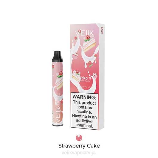 VEIIK Micko Pie vienreizējās lietošanas vape 600 uzpūtienus VEIIK Vape Review 2R8N28 zemeņu kūka