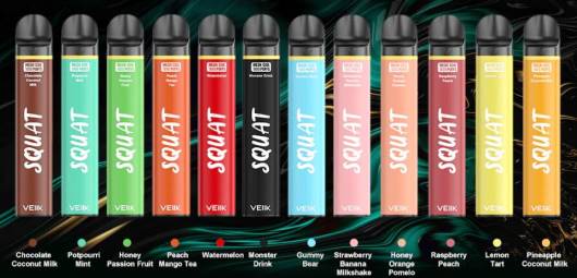 VEIIK Squat Mesh 1800 uzpūtienu vienreizēja vape pildspalva 10gab VEIIK Micko Q Latvija 2R8N54 vairākas garšas